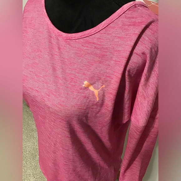 Puma Women's Long Sleeve Pink Tee - Picture 2 of 5